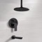 Matte Black Tub and Shower Faucet Set With 8